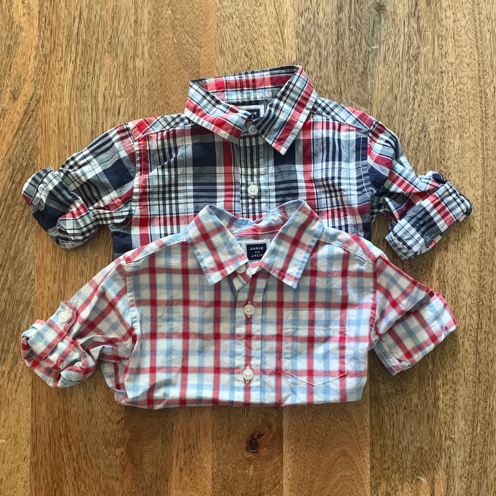 Janie and Jack Button Down Bundle Sz 6 to 12m